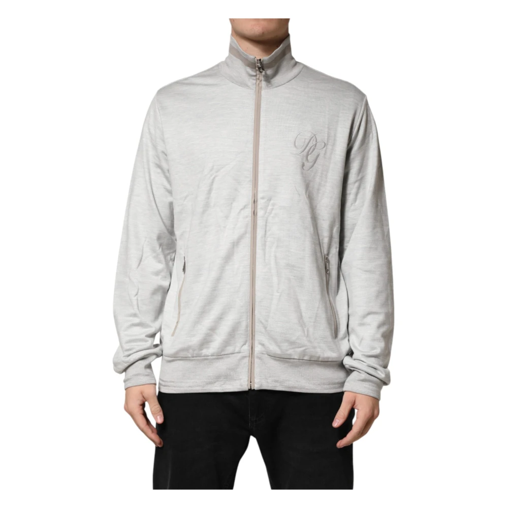 Dolce & Gabbana Men's Gray Zip-Throughs, 2XL, Zipped Cardigan