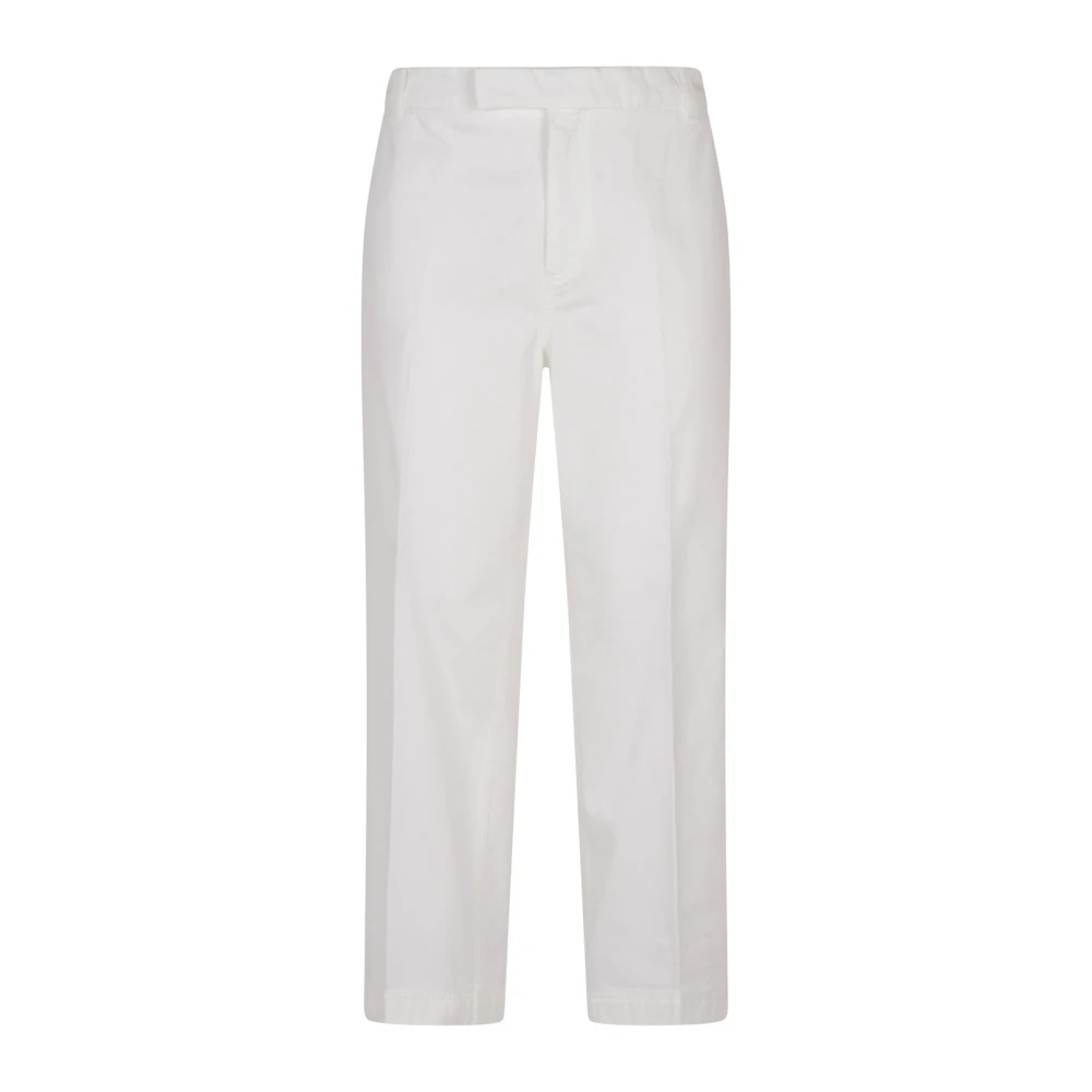 Thom Browne Men's White Utility Chino Trousers Cotton Twill - Straight Trousers - M - Trousers