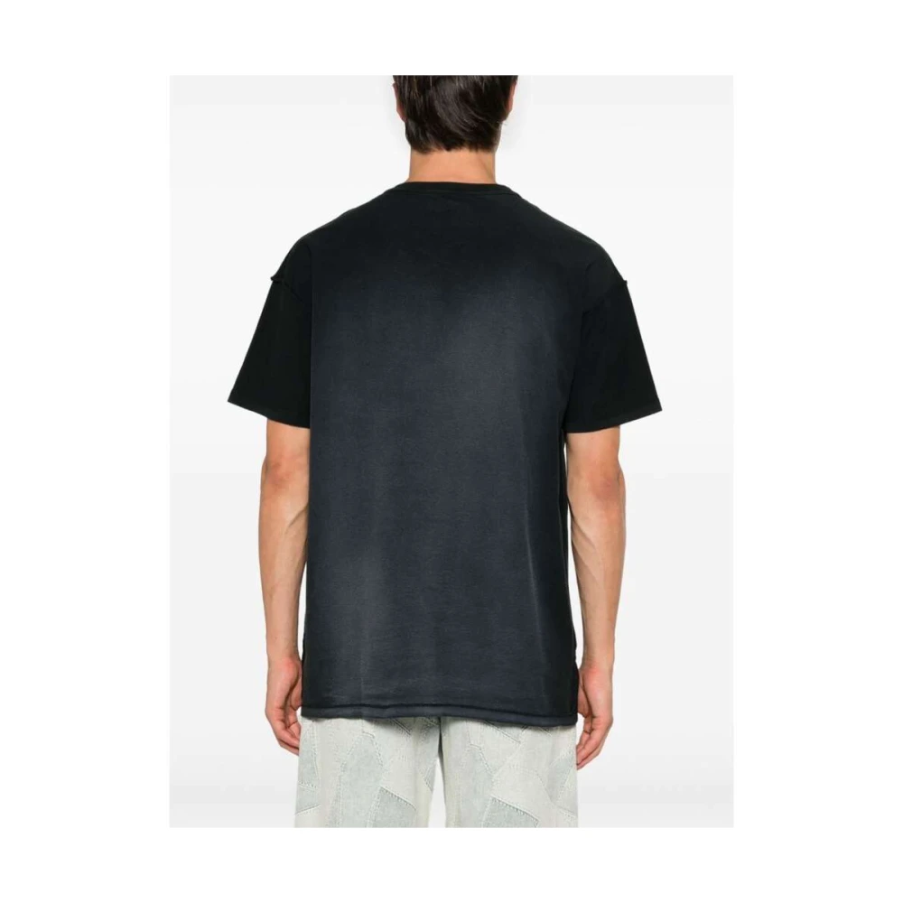 Purple Brand Katoen Logo Print Crew Neck T-shirt Black Heren