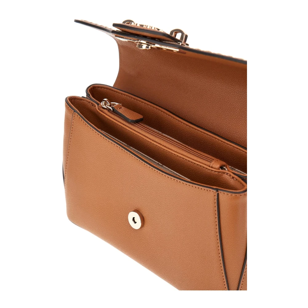 Guess Anadela 3 Compartiment Satchel Tas Karamel Brown Dames