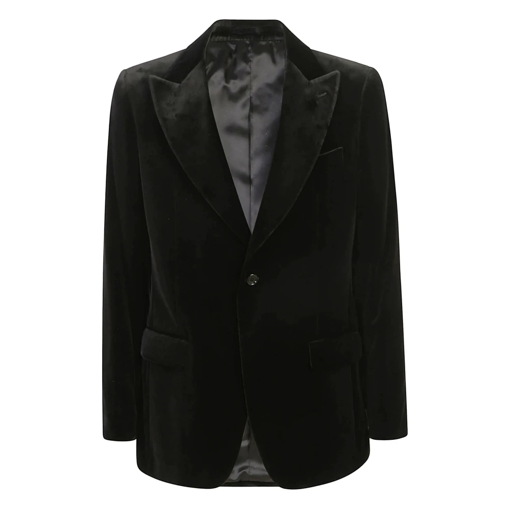 Lardini Fluwelen Blazer met Externe Zakken Blue Heren