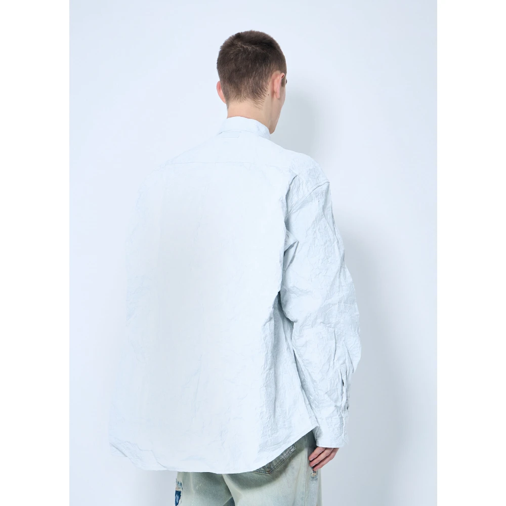 Vetements Metallic Gerimpeld Overhemd White Heren