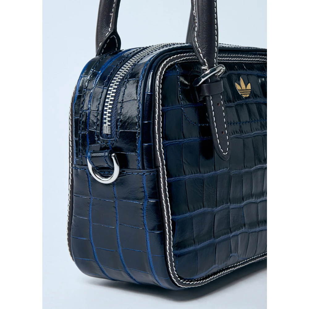 Adidas Krokodil-geëtste leren handtas Black Dames