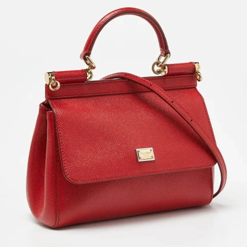 Dolce & Gabbana Pre-owned Leather handbags Red Dames