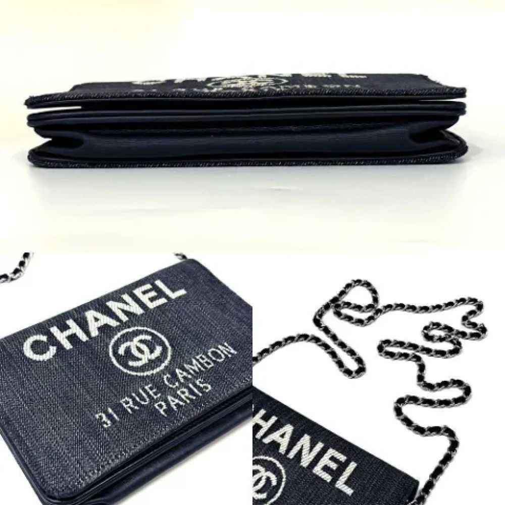Chanel Vintage Pre-owned Canvas wallets Black Dames