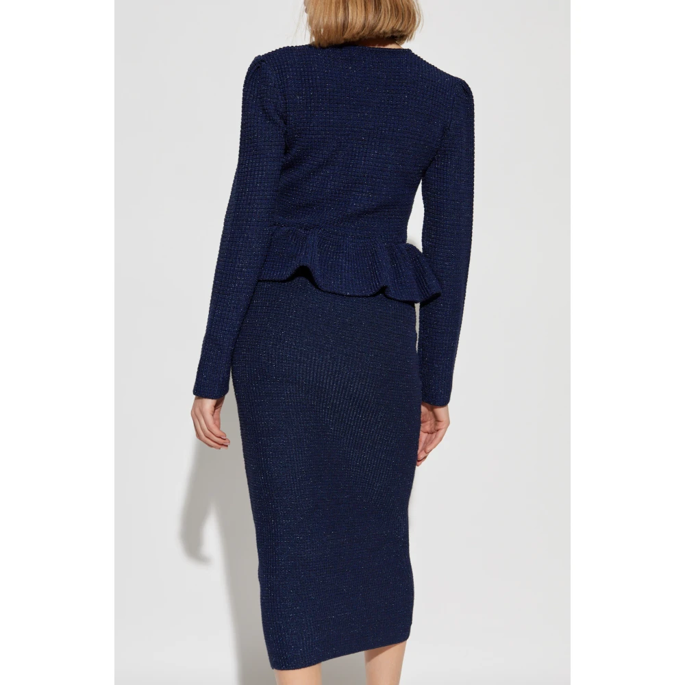 Self Portrait Midi Gebreide Jurk Rs25-034M-Bl Blue Dames