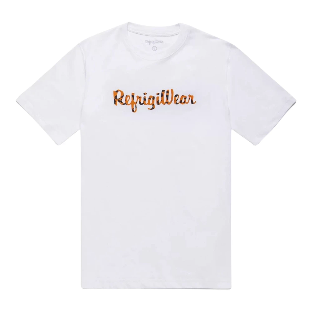 RefrigiWear Gestippeld Logo Katoenen T-shirt White Heren