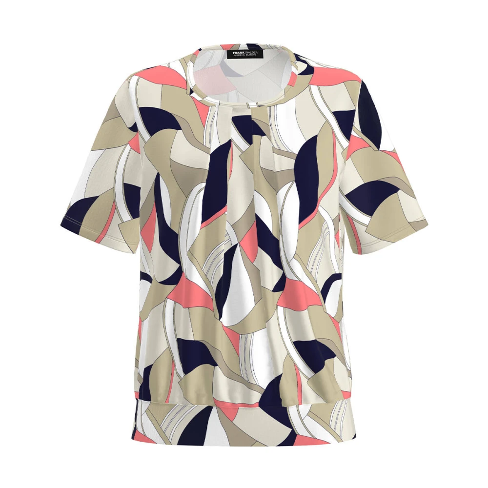 Frank Walder Korte Mouw Top Blouse Shirt Multicolor Dames