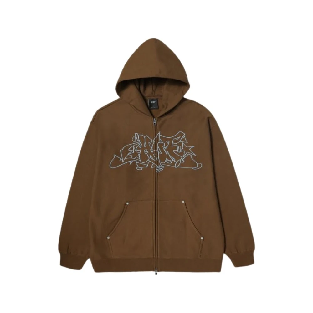HUF Zware Fleece Jas Brown Heren