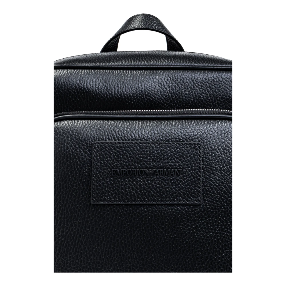 Emporio Armani Leren rugzak Black Heren