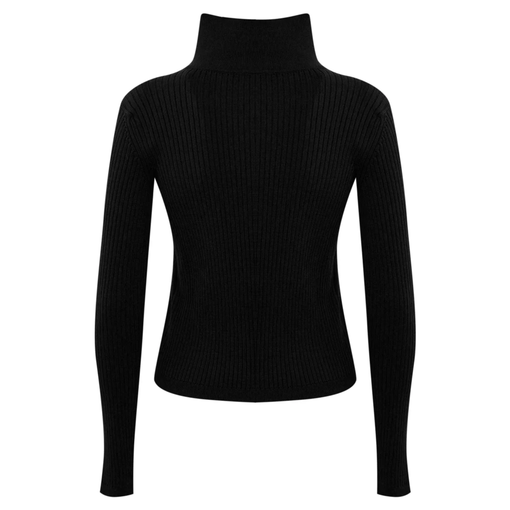 Liviana Conti Zwarte coltrui met ribbels Black Dames