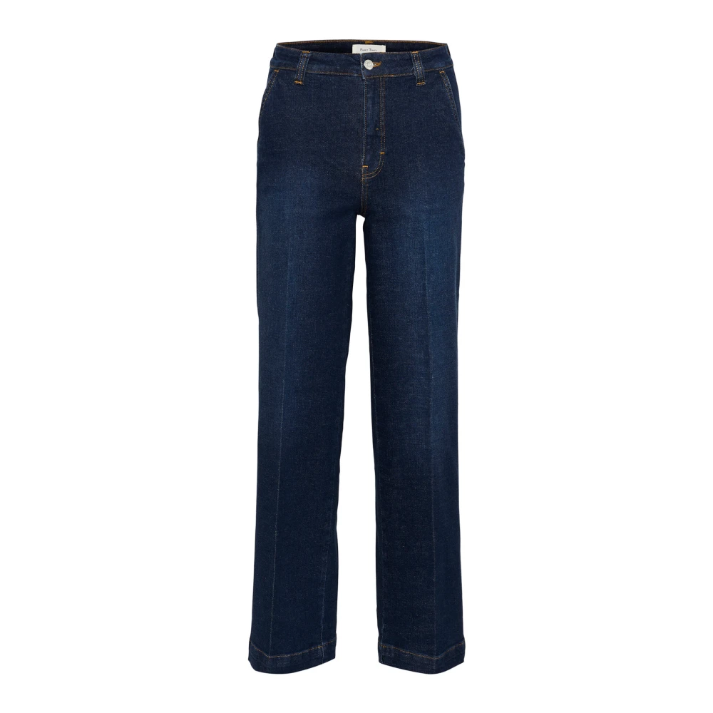 Part Two Donker Vintage Denim Wijde Pijp Jeans Blue Dames