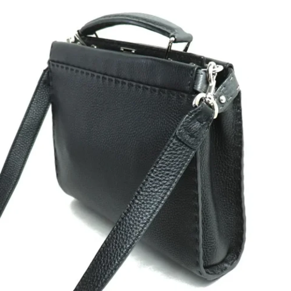 Fendi Vintage Pre-owned Leather handbags Black Heren