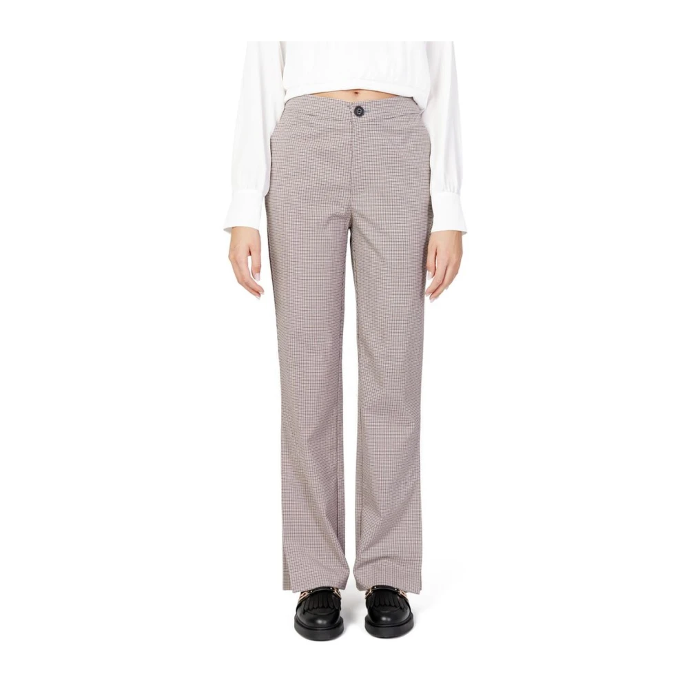 Only Polyester Viscosa Blend Cigarette Pants Beige Dames