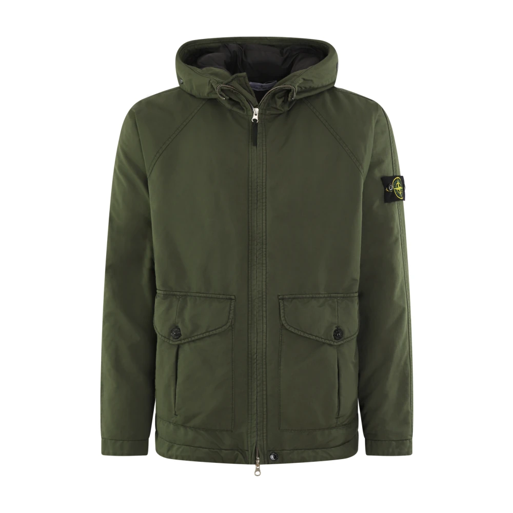 Stone Island Riktig dunjacka för män Green, Herr