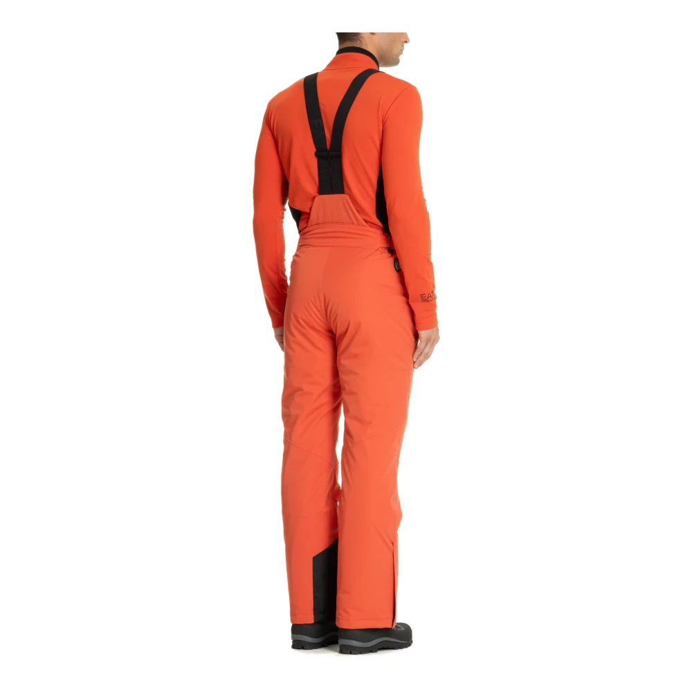 Emporio Armani EA7 Protectum Ski Broek Logo Multipockets Orange Heren