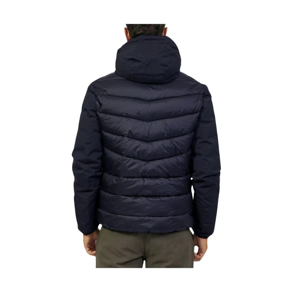 YES ZEE Gewatteerde nylon jas met capuchon en rits Blue Heren
