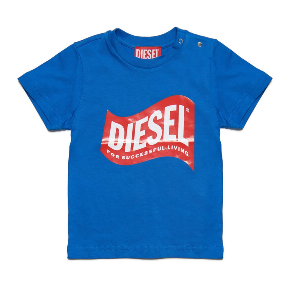 Diesel Boys Blue Kids Short Sleeve T-Shirts, 6 M, Crewneck T-Shirt