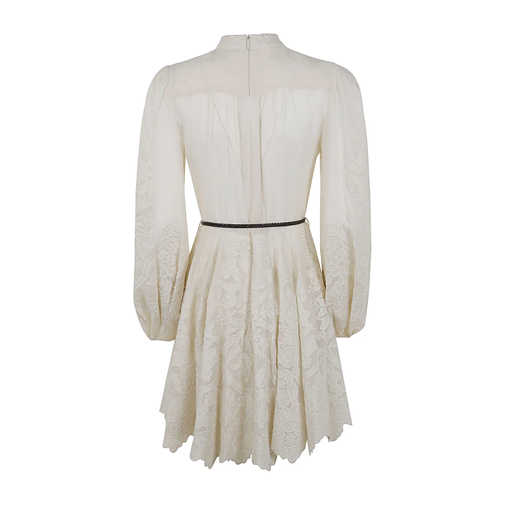 Zimmermann Geborduurde Mini Jurk in Room Beige Dames