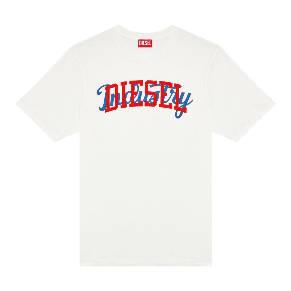 Diesel T-shirt with contrasting prints White Heren