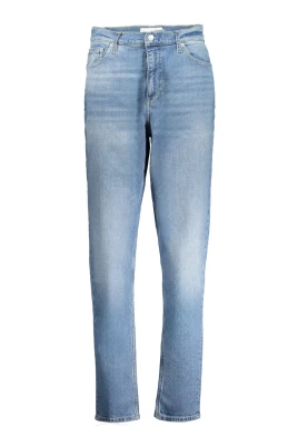 Denim Mom Jeans Blå Tvättad Broderad
