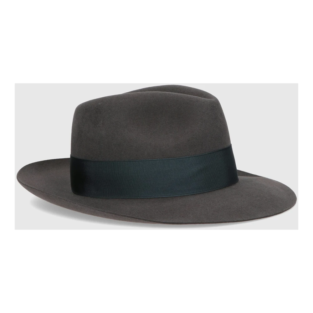 Borsalino Vilt Breedgerande Hoed Gray Heren