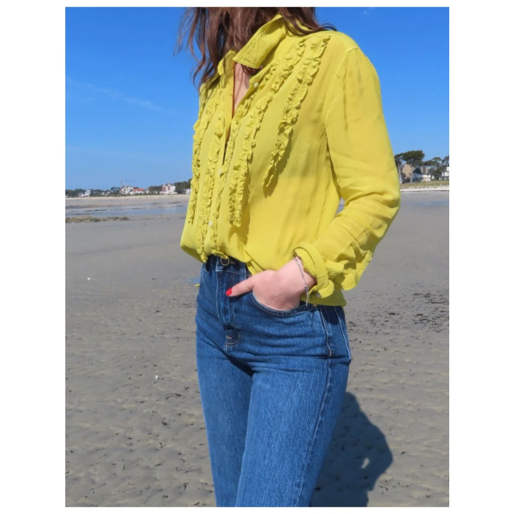 Mason's Nicole Gerimpelde Viscose Blouse Green Dames