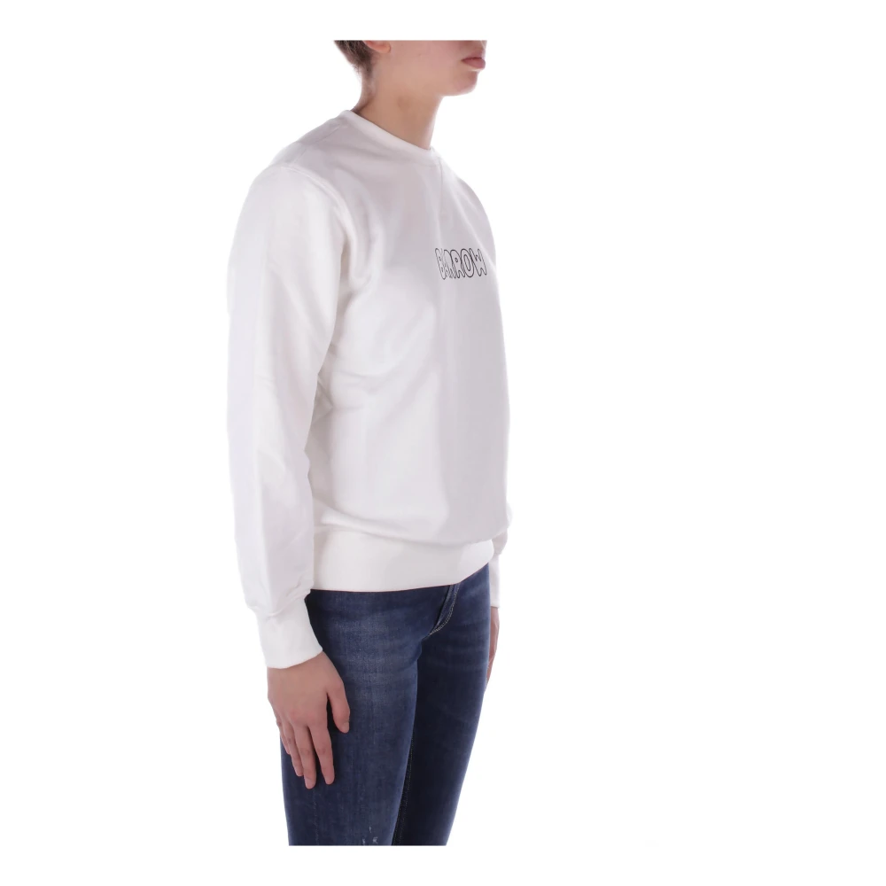 Barrow Beige Logo Sweater Unisex Katoen Beige Dames