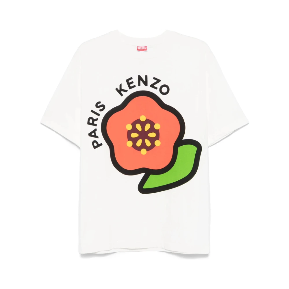 Kenzo Grafische Print Crew Neck T-shirt White Heren