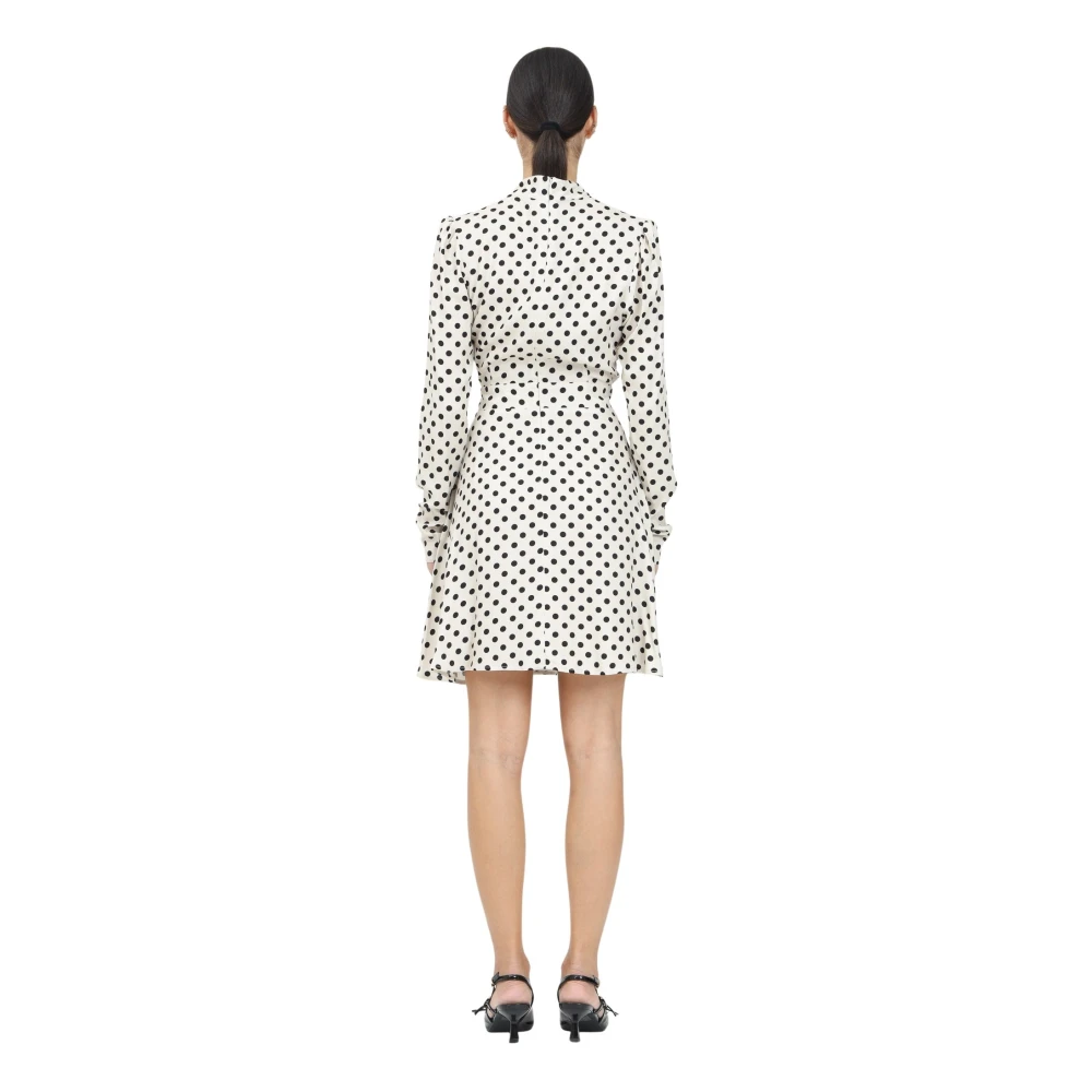 Mar De Margaritas Polka Dot Korte Jurk Vivian White Dames