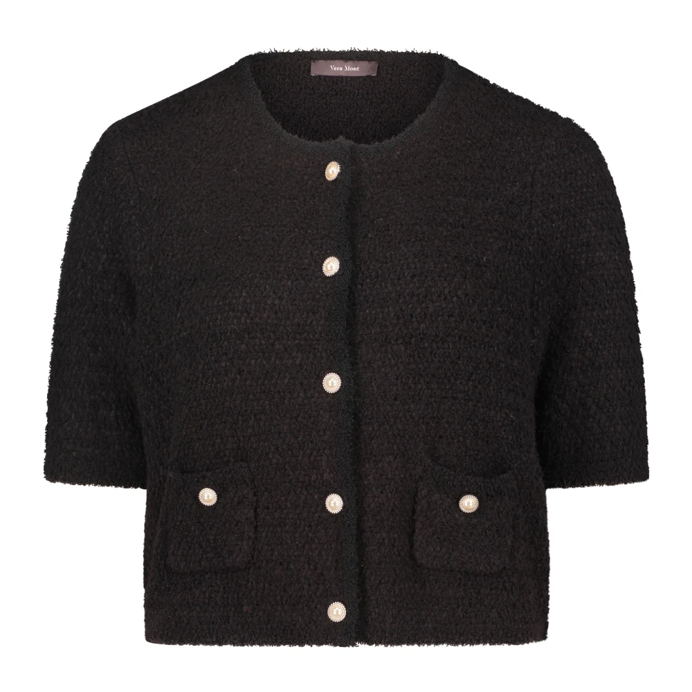 Vera Mont Klassieke Gebreide Vest Black Dames