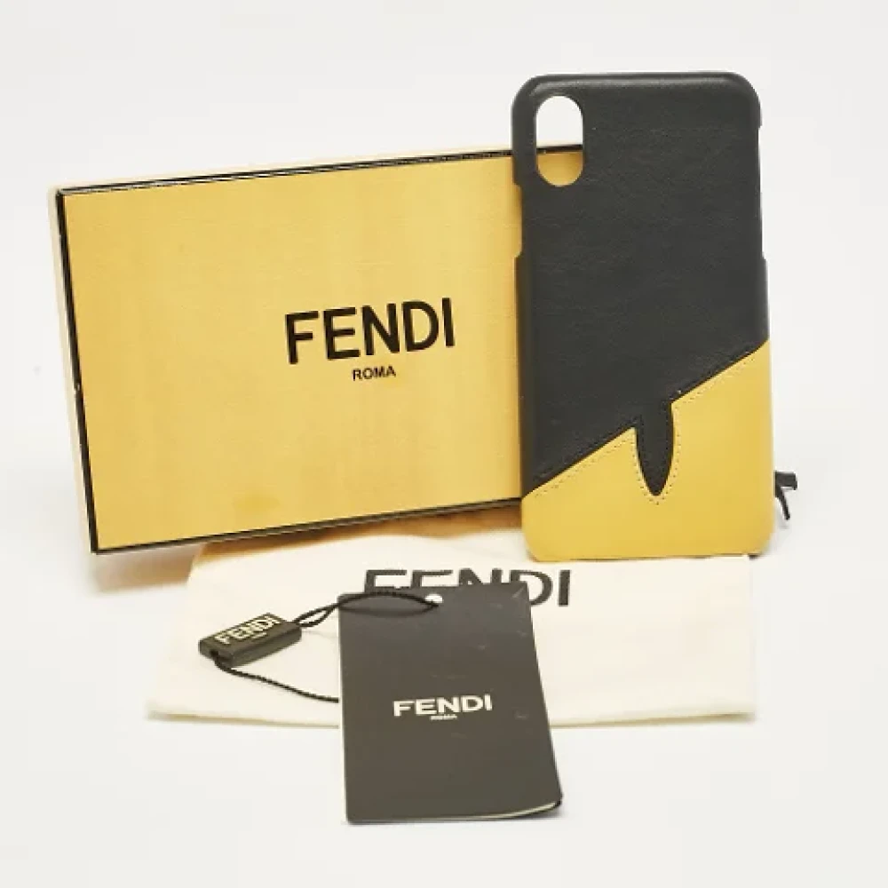 Fendi Vintage Pre-owned Leather home-office Black Dames