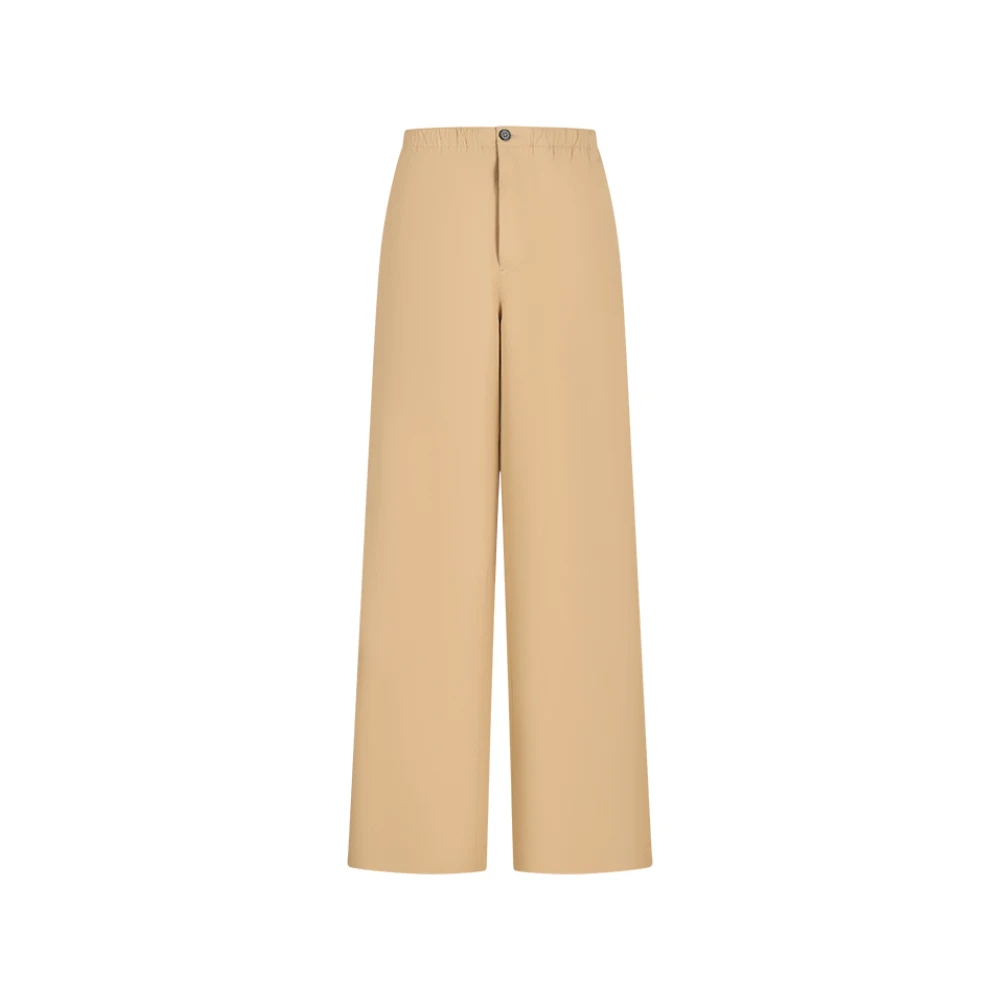 Jil Sander Men's Beige Wide Trousers - Wide Trousers - S - Trousers