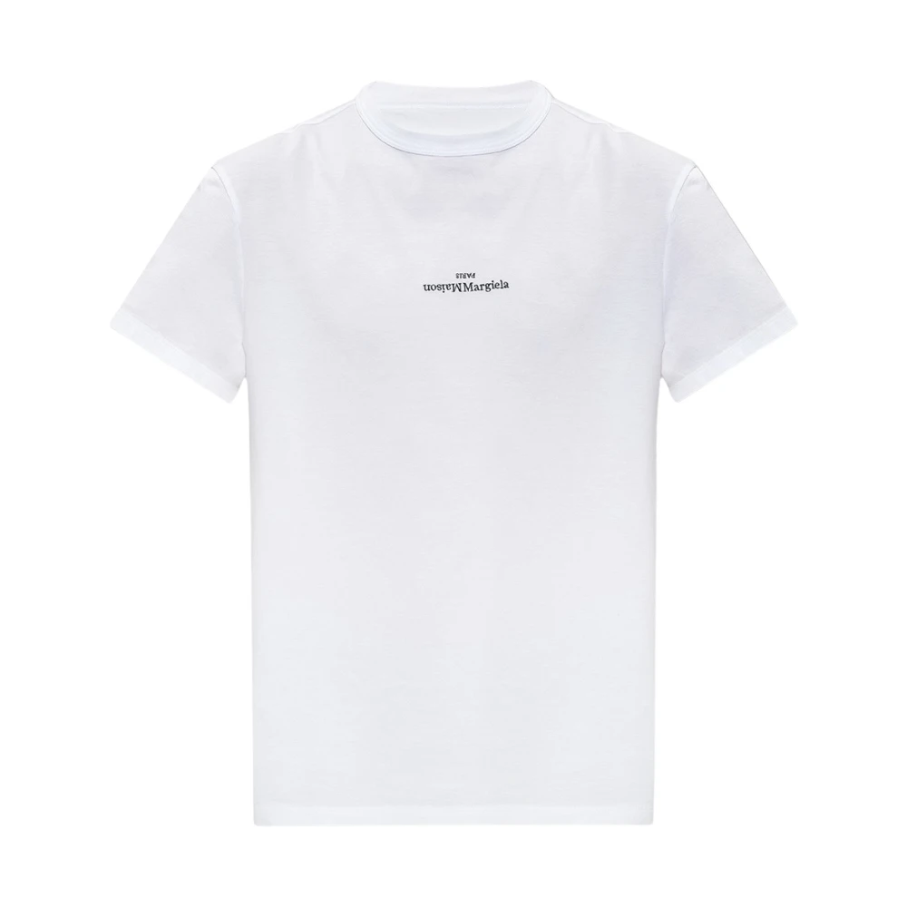 Maison Margiela Men's White T-Shirts, L, Logo T-Shirt