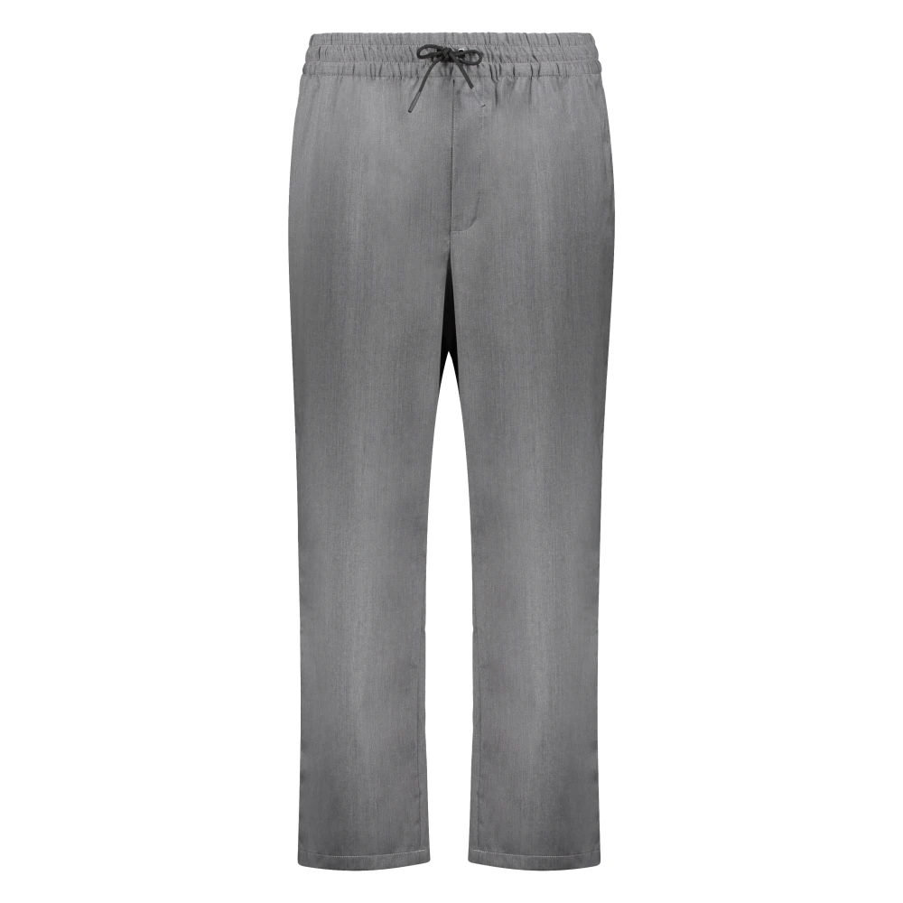 Maison Kitsuné Trekkoord Wollen Broek Gray Heren
