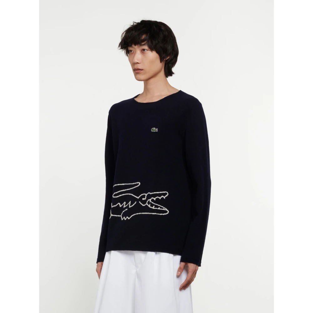 Comme des Garçons Heren Gebreide Trui met Lacoste Logo Black Heren