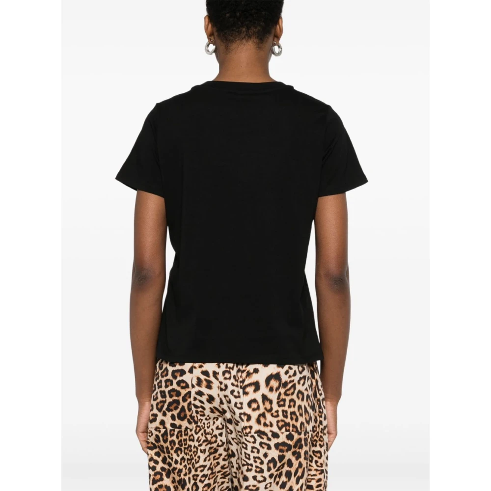 Twinset Zwarte Crew Neck T-shirts en Polos Black Dames