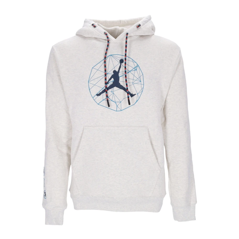 Jordan Bergzijde Grafische Hoodie met Kangoeroezak Gray Heren