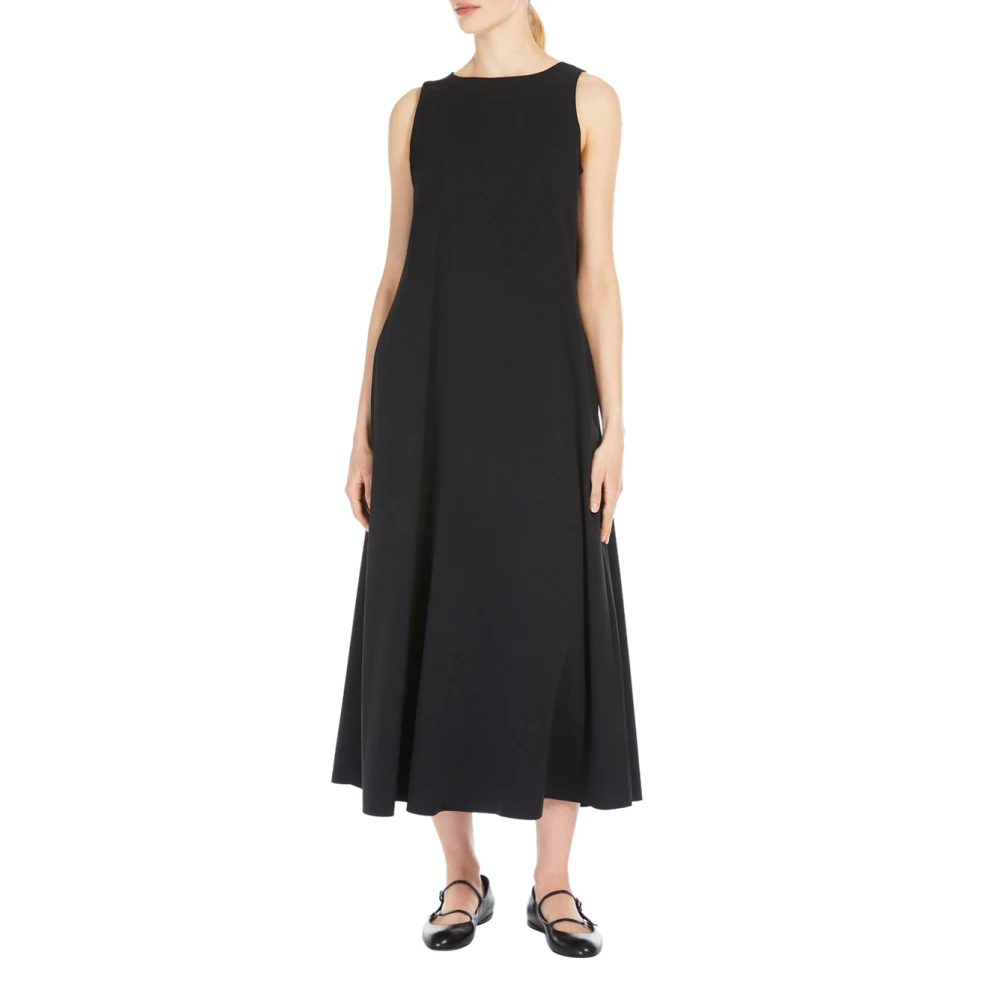 Max Mara Elegante Zwarte Lange Jurk Black Dames