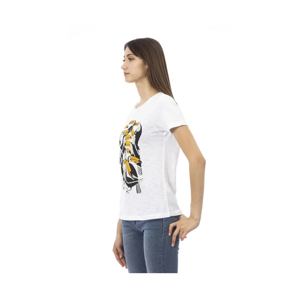 Trussardi Witte Katoenen Tops T-Shirt White Dames