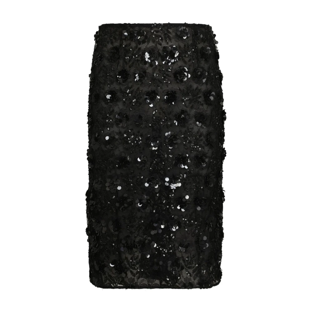 Dolce & Gabbana Pailletten Rok Glamour Stijl Black Dames