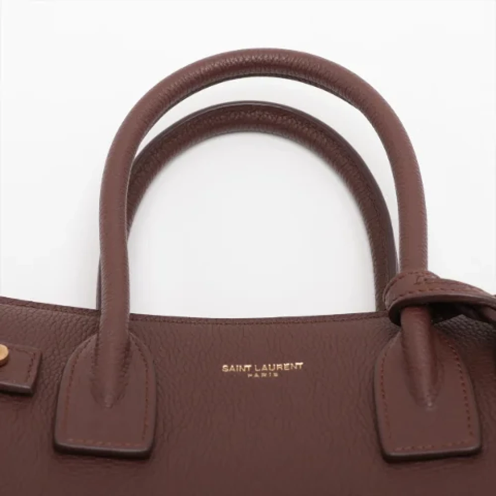 Yves Saint Laurent Vintage Pre-owned Leather handbags Brown Dames