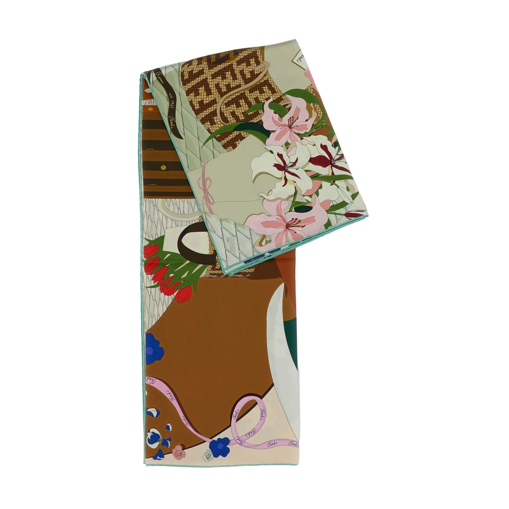 Fendi Women's Multicolor Silk Scarves, One Size, Florist Foulard