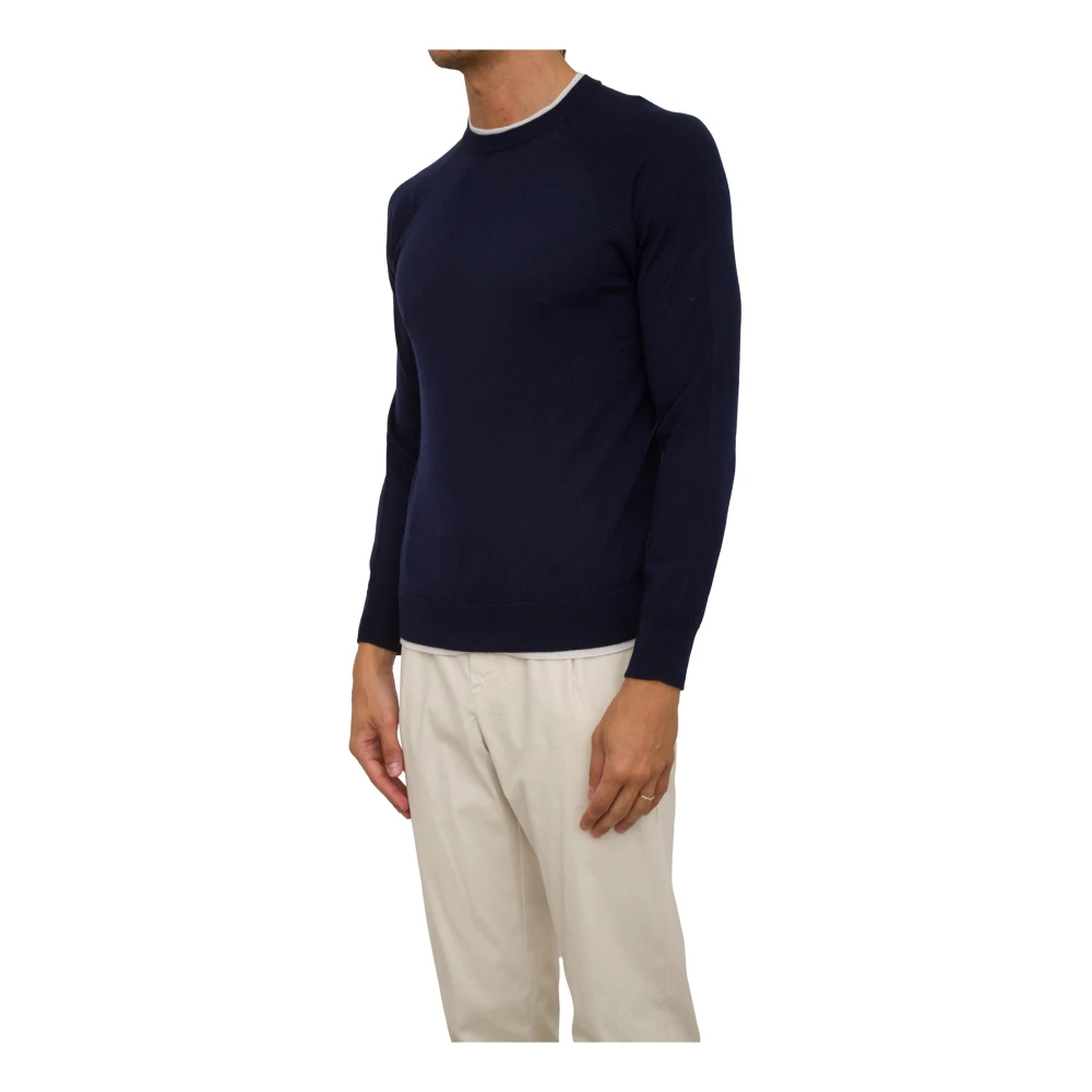 Eleventy Blauwe Ronde Hals Trui Blue Heren