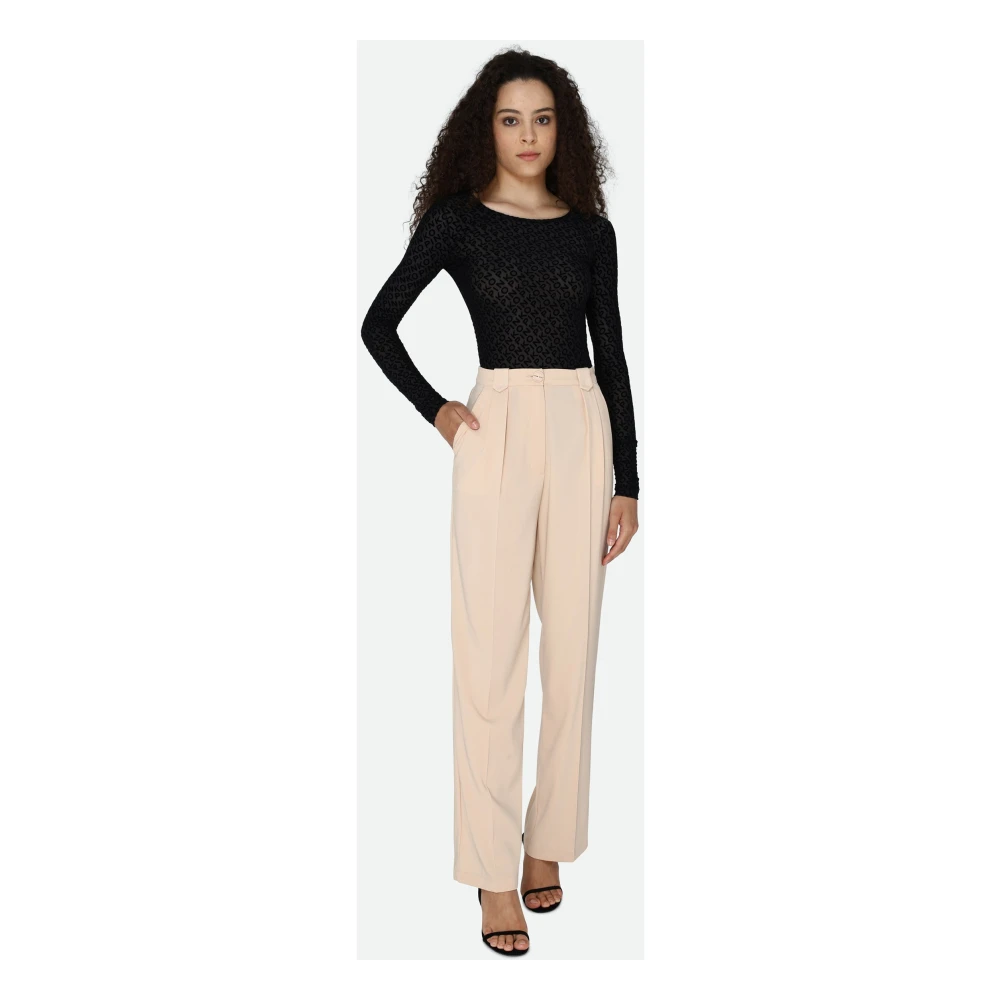 PATRIZIA PEPE Palazzo Stijl Wijde Pijp Broek Pink Dames
