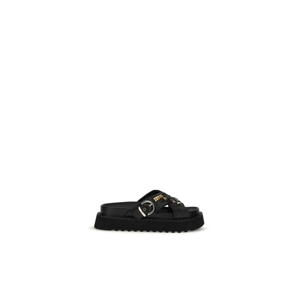 Pinko Women's Black Goatskin Platform Sandals