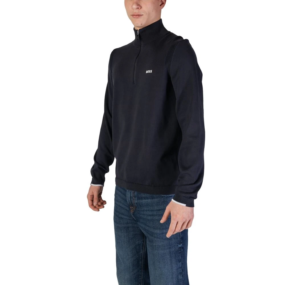 Hugo Boss Blauwe Katoenen Vest Herfst Winter Collectie Blue Heren