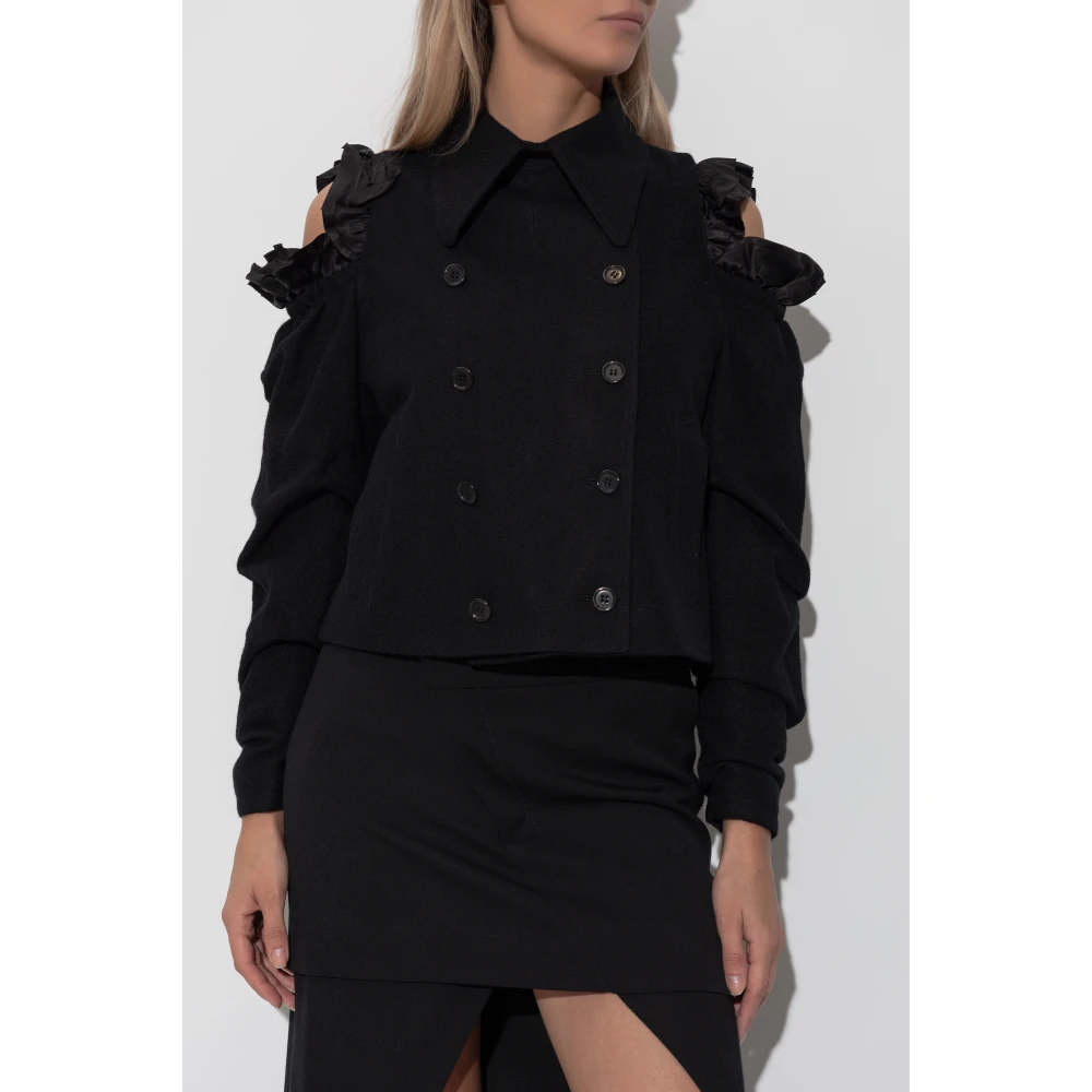Comme des Garçons Double-breasted jas met splitten Black Dames
