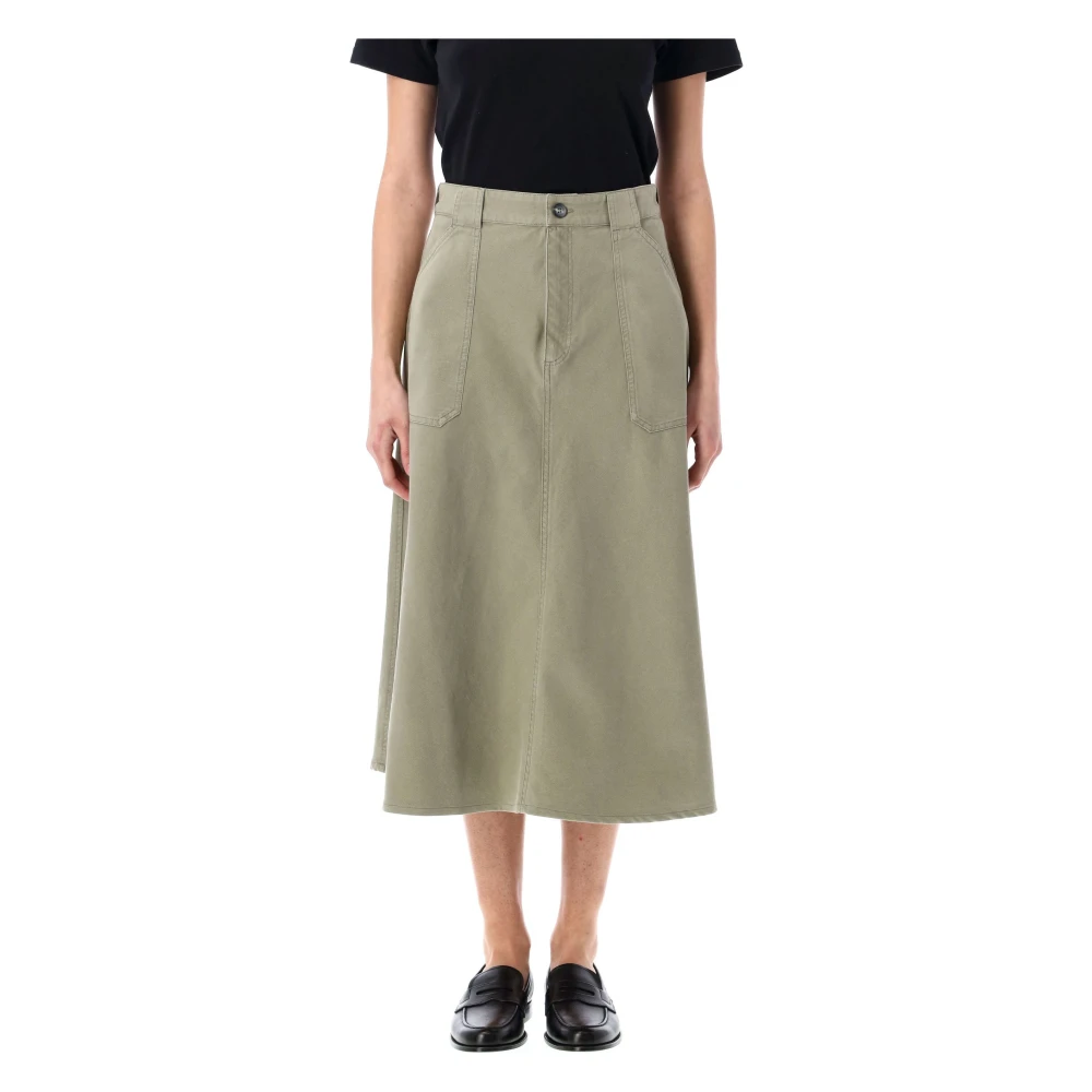A.p.c. Midi Rok in Laurie Stijl Green Dames