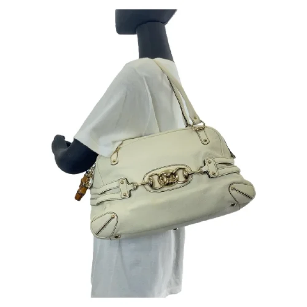 Gucci Vintage Pre-owned Leather handbags Beige Dames